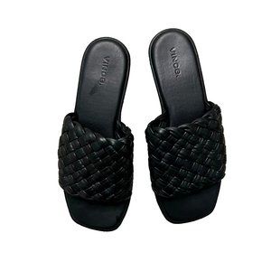 VINCE Rumi Woven Leather Slide Sandal – 7